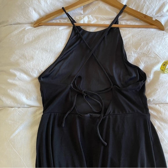 Express classic high neck black dress midi length size small - Picture 1 of 7